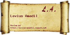 Levius Amadil névjegykártya
